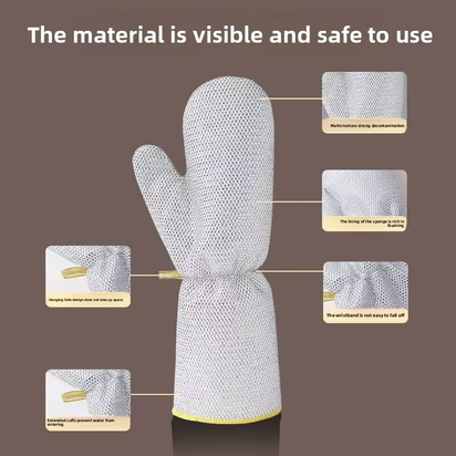 Wire Dishwashing Gloves Kitchen Multifunctional Waterproof and Wear-Resistant Cleaning Silver Wire Dishwashing Gloves